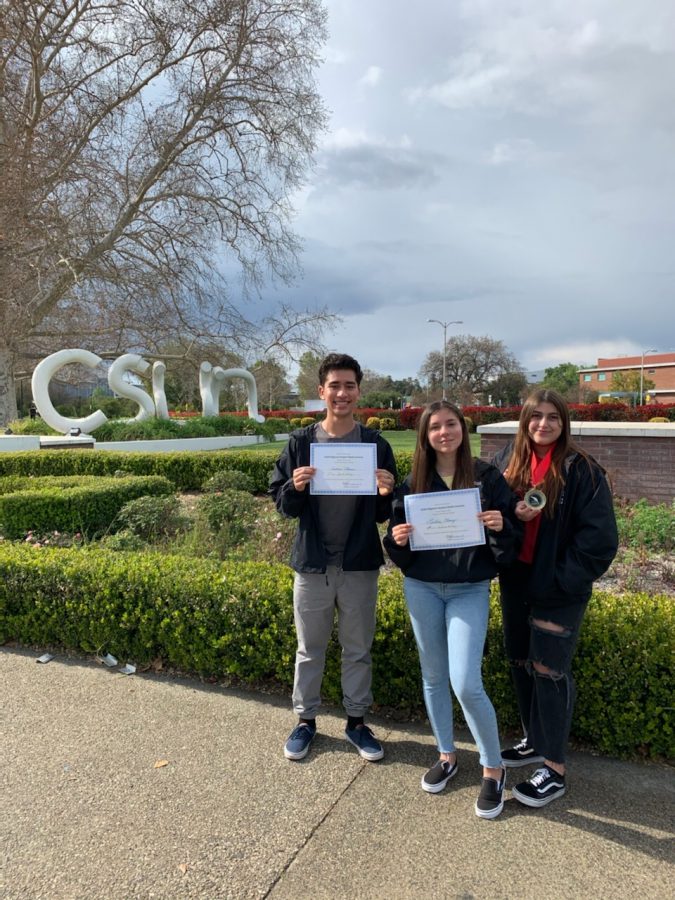 BRINGING IT! Wolfpack Times staff (shown Left to Right) Andres Flores, Leslie Chang, Kate De La Torre place at Southern California Journalism Education Association Regional Media Competition at CSUN.
