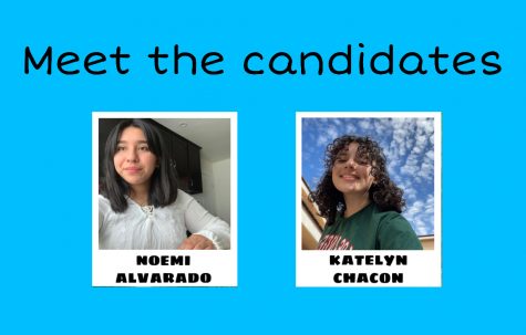 The candidates running for the position of ASB president are Noemi Alvarado and Katelyn Chacon (in alphabetical order). Noemi is a member of the National Honors Society, MESA, Girls Who Code, Science Bowl, Roots and Shoots club, and volunteers in various places. Katelyn is a member of the National Honors Society, MESA, and girls soccer.