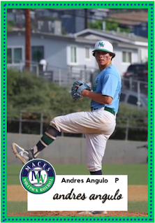 Senior card of Andres Angulo in his first preseason game of his senior year.