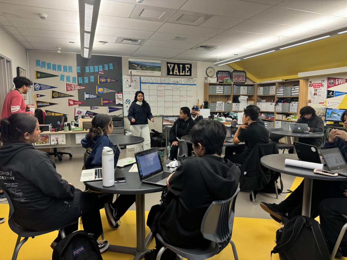 WHERE DREAMS ARE MADE - The college center, located near the student store, is open to all. During the college ambassador’s sixth meeting, Ms Sanchez, a second year community college student, shares insights into navigating the transfer process.