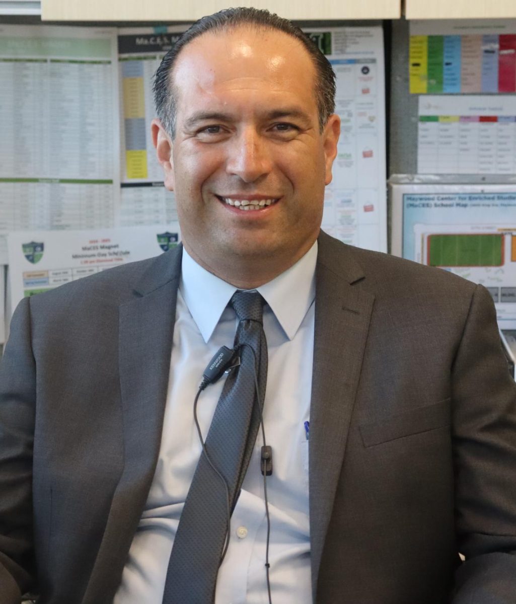 NEW BEGINNINGS—Dr. Salvador Torres, the new principal, poses for a headshot after being interviewed by students. He explained his background and discussed plans for the future of MACES. 